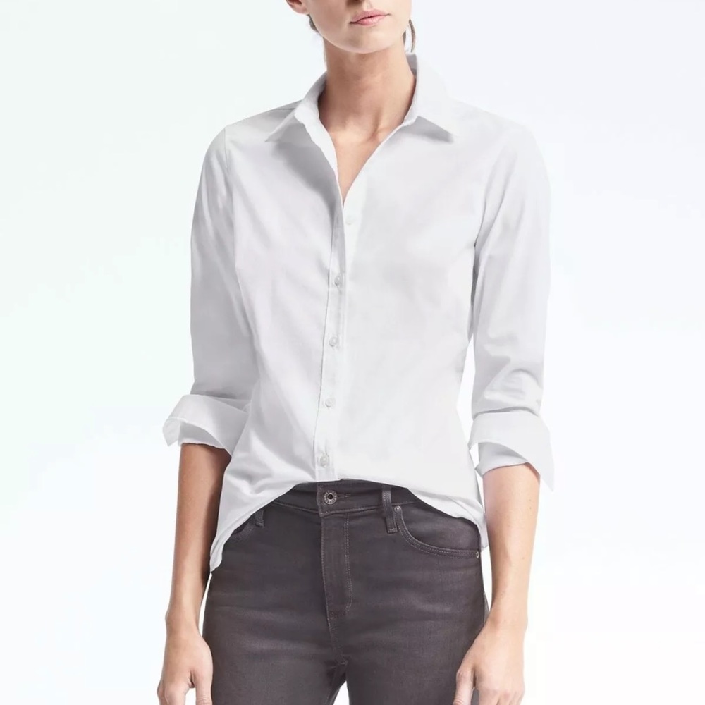 NWT Banana Republic Petite Riley Tailored Fit Shirt 00P